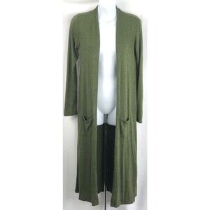 Agnes Dora Duster cardigan sweater XXS olive green open pockets cottage boho